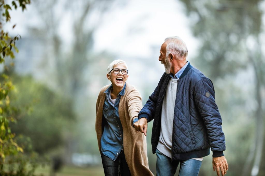 smiling old couple